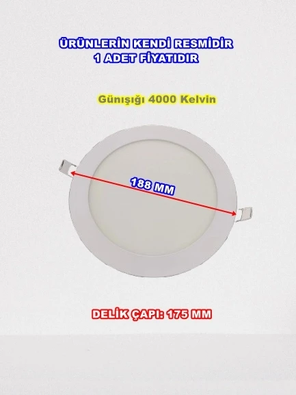 VİTO LENA SIVA A. 15W LED PANEL SPOT GÜNIŞIĞI 4000K (ILIK BEYAZ) - 2