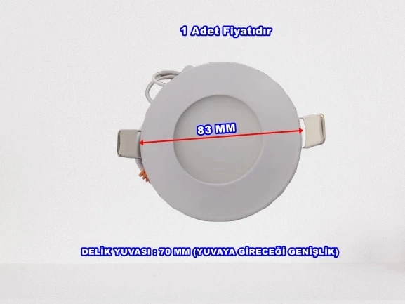 VİTO LENA SIVA A. 3W LED PANEL SPOT BEYAZ 6000K - 2