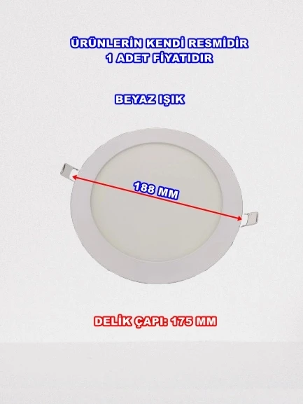 VİTO LENA SIVA A. 15W LED PANEL SPOT BEYAZ 6000K - 2