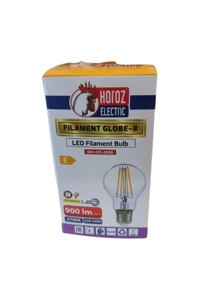 HOROZ 8W RUSTİK LED AMPUL E-27 2700K GÜNIŞIĞI - 3