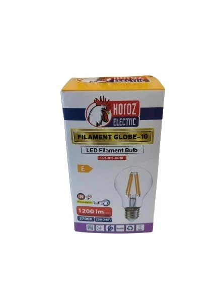 HOROZ 10W RUSTİK LED AMPUL E-27 2700K GÜNIŞIĞI - 3