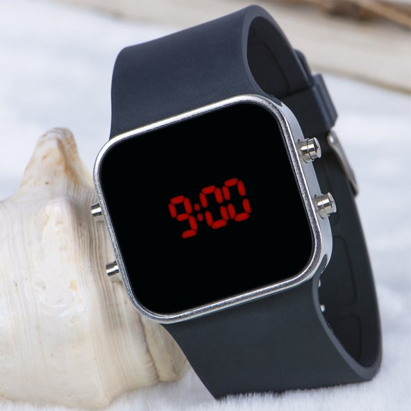 Spectrum Watch Silver Renk Siyah Kordon NICKEL FREE Dijital Kol Saati ST-303748 - 1