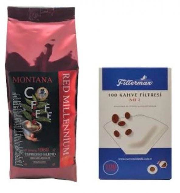Montana Red Millennium Çekirdek Kahve 1 KG + Filtre Kağıdı