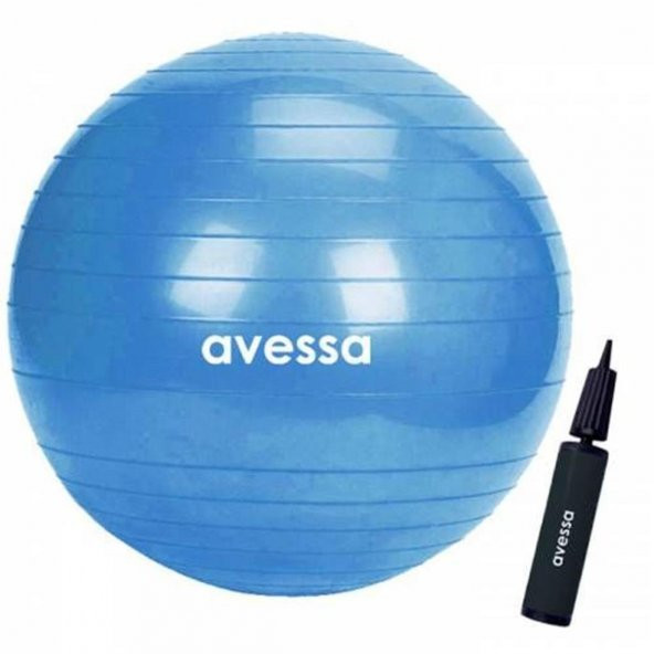 Avessa 55 cm Pilates Topu Mavi Pompalı