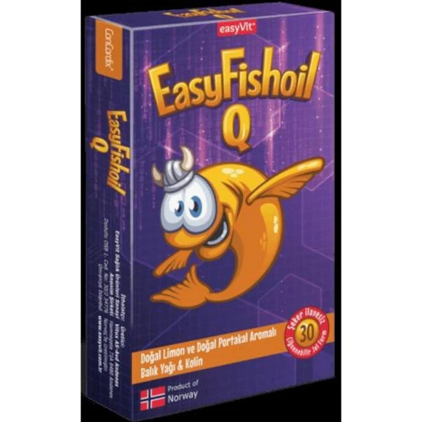 Easyfishoil Q Kids Çiğnenebilir 30 Jel Tablet - Dha İçeren Takvi