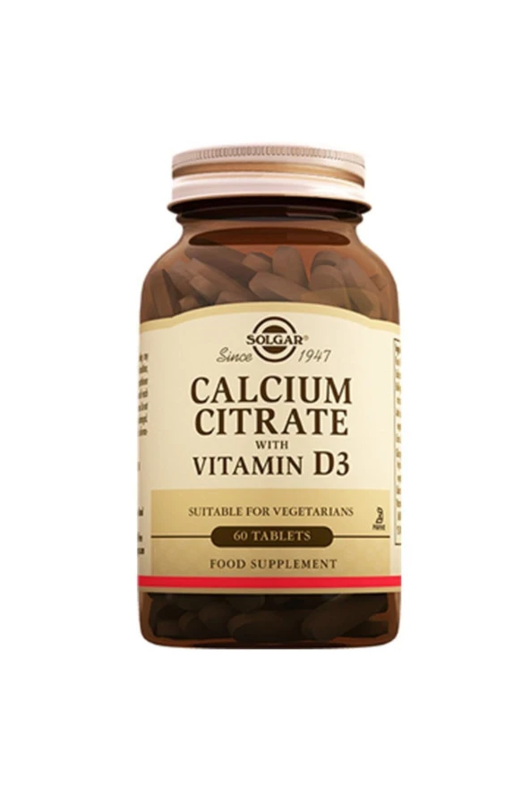 Solgar Calcium Citrate With Vitamin D3 (60 Tablet)