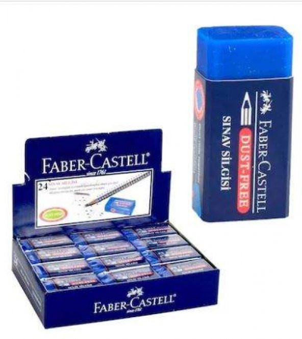 Faber-Castell Sınav Silgisi Dust-Free Mavi  24’lü Paket