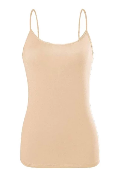 6 Adet Güryıldız Renkli Bayan Ribana Biyeli İp Askılı Atlet 20002 - Resim 3