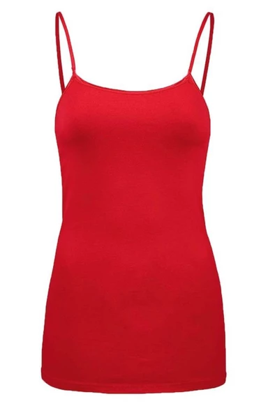 6 Adet Güryıldız Renkli Bayan Ribana Biyeli İp Askılı Atlet 20002 - Resim 4