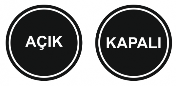 Açık - Kapalı Yazısı (35 cm ) - 4