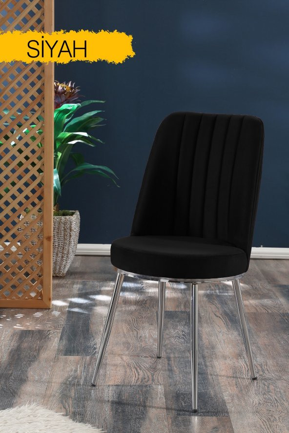 MyMassa Gold Sandalye - Mutfak Sandalyesi - Metal Ayaklı - Krom