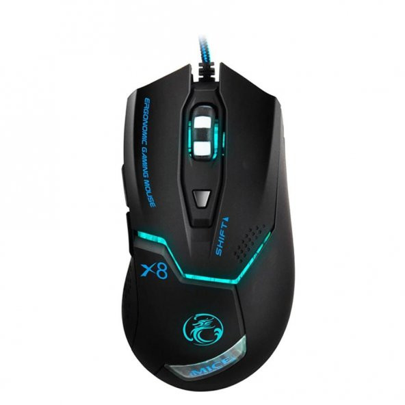iMice X8 Işıklı 2400 DPI Profesyonel Kablolu Oyuncu Mouse - 2