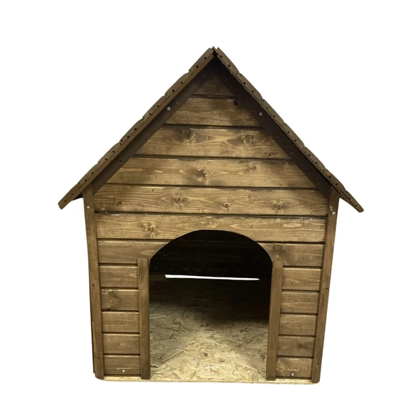 Reyo Pet Suya Soğuğa Dayanıklı Büyük Boy Ahşap Köpek Kulübesi Sokak Köpek Evi 100x100x78 cm Ceviz - 2