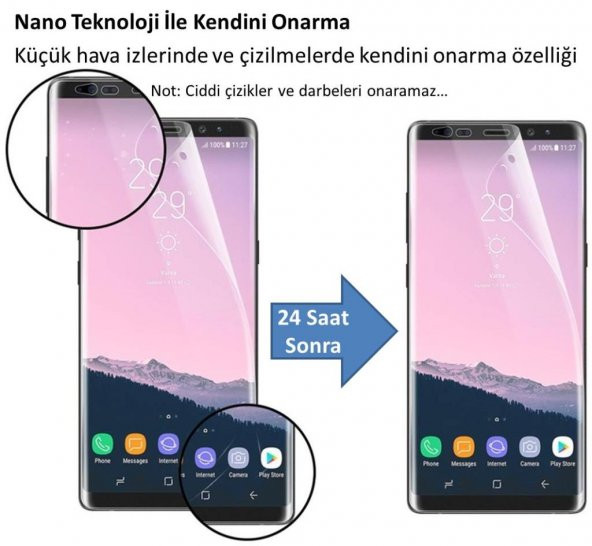 Samsung Galaxy S8 Plus AntiShock 3D Komple Full Ekran Koruma Nano Film SMG950 SMG955 - 4