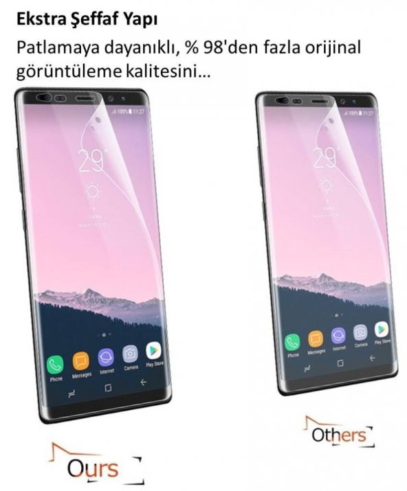 Samsung Galaxy S8 Plus AntiShock 3D Komple Full Ekran Koruma Nano Film SMG950 SMG955 - 7