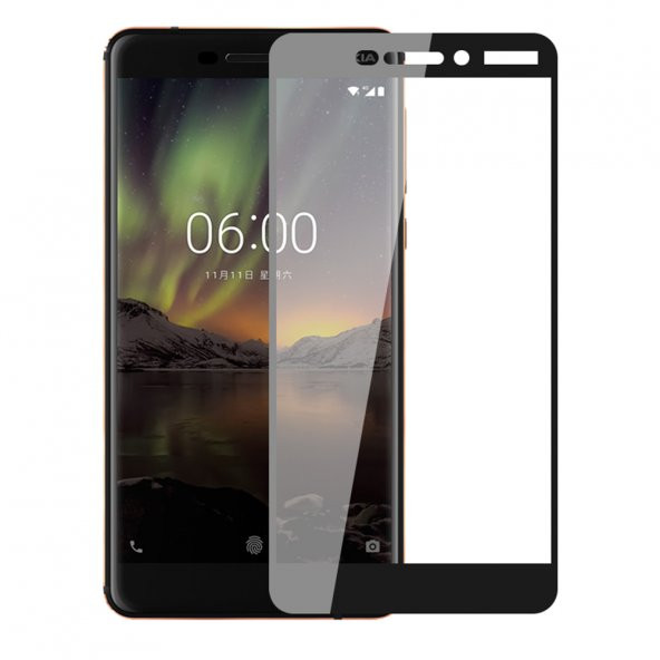 Nokia 6 3D Komple Kapatan Kırılmaz Full Cam Ekran Koruyucu TA1003 TA1000 TA1021 - 3