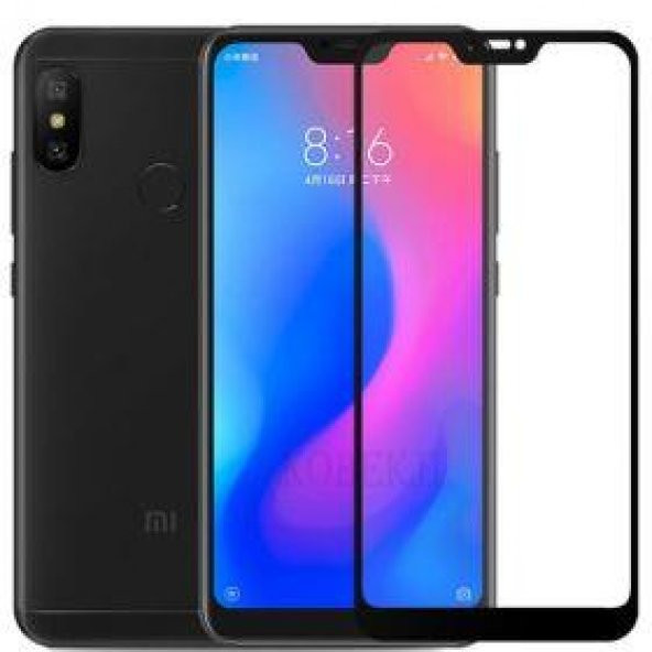 Xiaomi Mi A2 Lite 3D Komple Kapatan Kırılmaz Cam Ekran Koruyucu