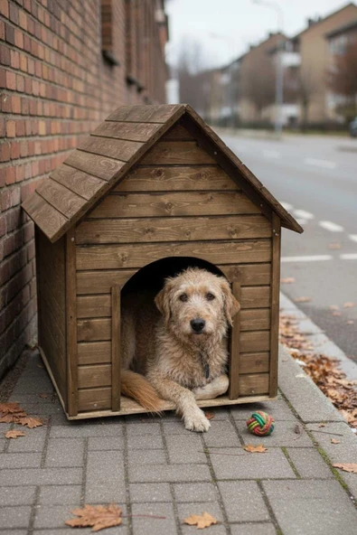 Reyo Pet Suya Soğuğa Dayanıklı Büyük Boy Ahşap Köpek Kulübesi Sokak Köpek Evi 100x100x78 cm Ceviz ürün görseli