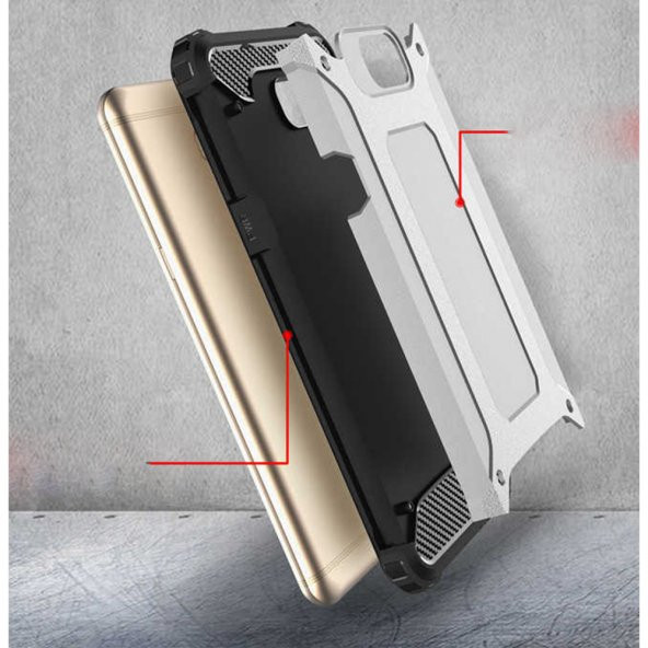 Samsung Galaxy C7 Pro Sert Zırh Çift Katmanlı Kılıf-Tank Korumalı - 3