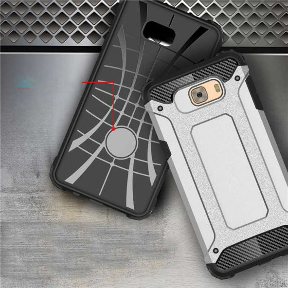 Samsung Galaxy C7 Pro Sert Zırh Çift Katmanlı Kılıf-Tank Korumalı - 4