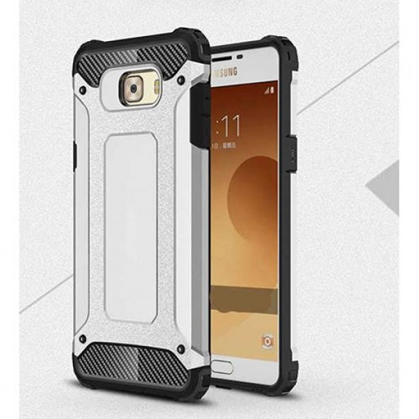 Samsung Galaxy C7 Pro Sert Zırh Çift Katmanlı Kılıf-Tank Korumalı - 12