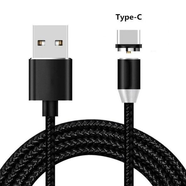 Type-C Usb Girişli Manyetik Mıknatıslı Şarj Kablosu - MAN254 - 3