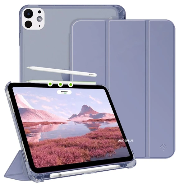 Apple iPad Pro 13inç M4 2024 Kılıf Flip Cover Kalem Bölmeli PC Case A2925 A2926 A3007