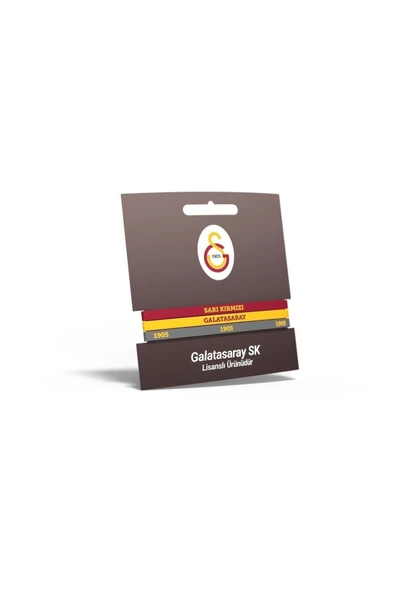 Galatasaray Orijinal Lisanslı 3'lü Silikon Bileklik Hediyelik Ahşap Kutulu - 3