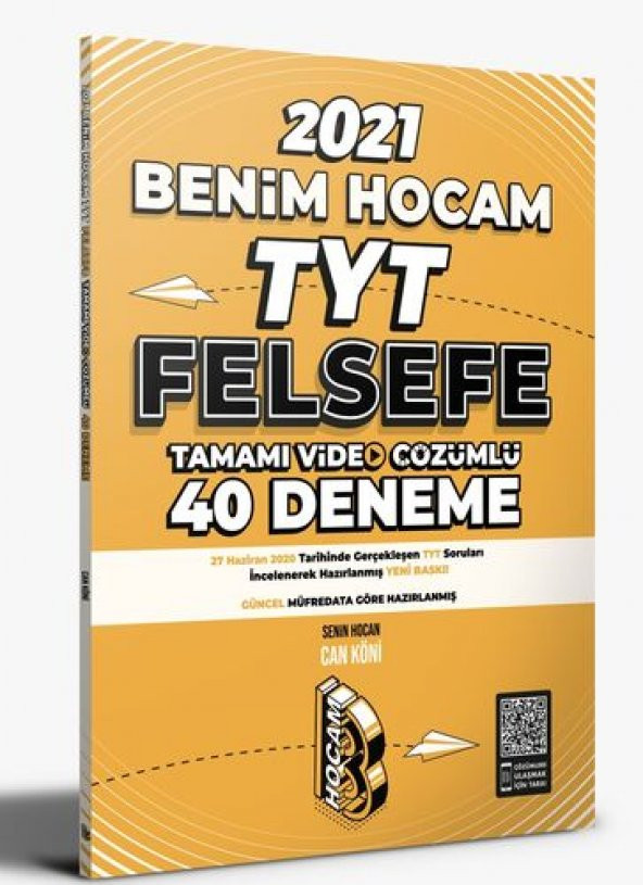 Benim Hocam Yayınları 2021 TYT Felsefe Tamamı Video Çözümlü 40 Deneme Sınavı
