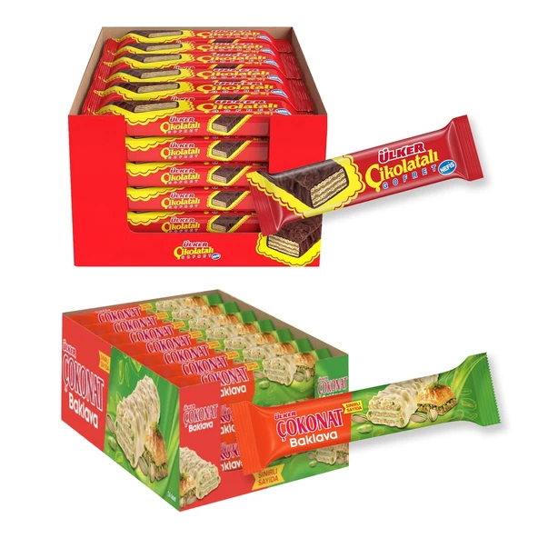 Ülker Çikolatalı Gofret 36 gr x 36 Ad + Çokonat Baklava 30 gr x 24 Ad