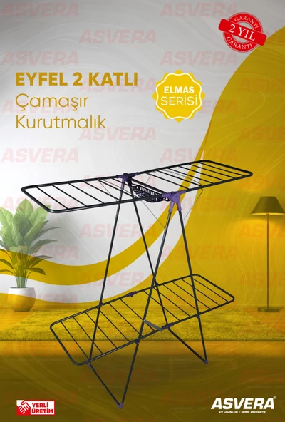 Elmas Serisi - Eyfel Full-Hard İki Katlı Çamaşır Kurutmalık - İkiz Çamaşır Kurutma Askısı