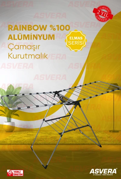 Elmas Serisi - Rainbow %100 Alüminyum Çamaşır Kurutmalık - Full-Alüminyum Çamaşır Kurutma Askısı
