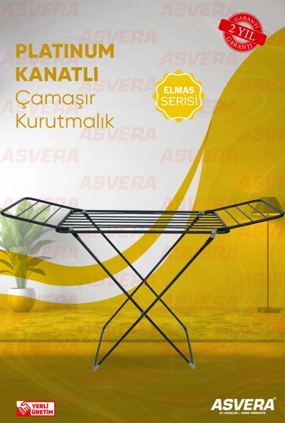 Elmas Serisi - Platinum Full-Hard Borulu Çamaşır Kurutmalık - Kanatlı Çamaşır Kurutma Askısı