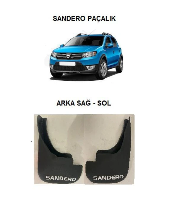 Dacia Sandero Paçalık Tozluk Çamur 2 Parça Arka 2012 2020
