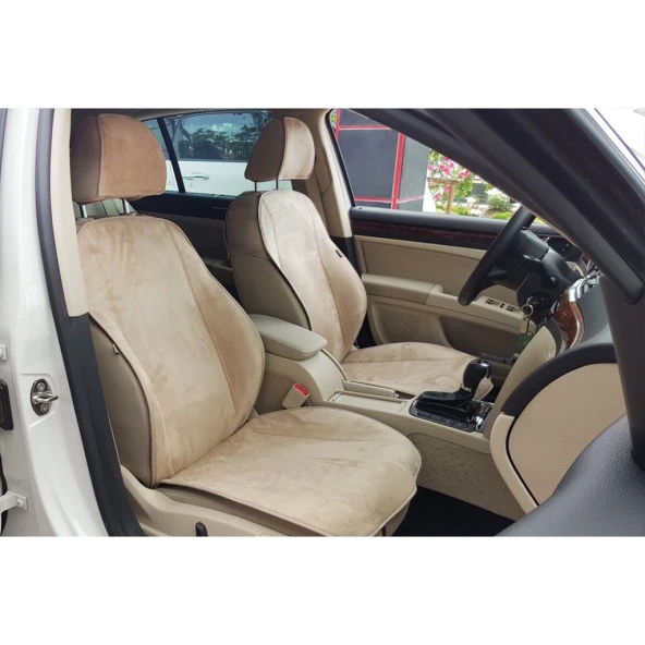 Nissan Micra Yeni Nesil Koltuk Koruyucu 2003 ve Sonrası Ön 2 Li Kılıf Minder Bej
