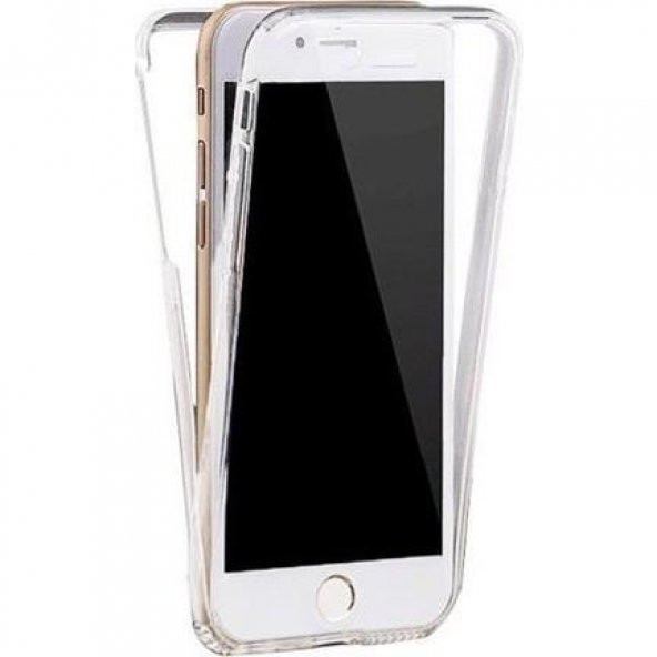Apple iPhone 8 360 Derece Şeffaf Silikon Kılıf Komple Koruma - Resim 3