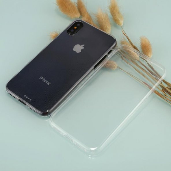 Apple iPhone XS 360 Derece Şeffaf Silikon Kılıf Komple Koruma