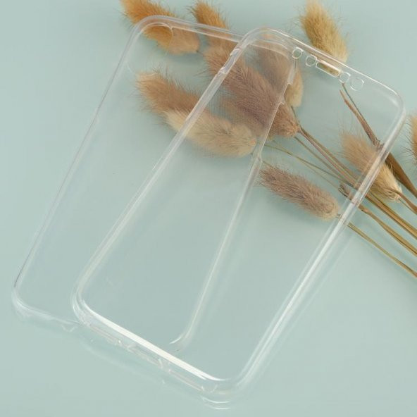 Apple iPhone XS 360 Derece Şeffaf Silikon Kılıf Komple Koruma - 3