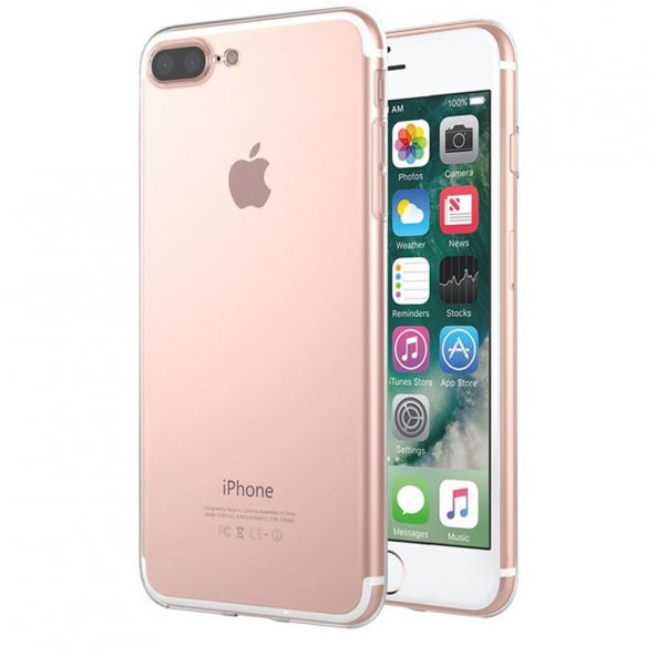 Apple iPhone 7 Plus Kılıf Şeffaf Süper Silikon Kapak Darbe Emici Özellikli