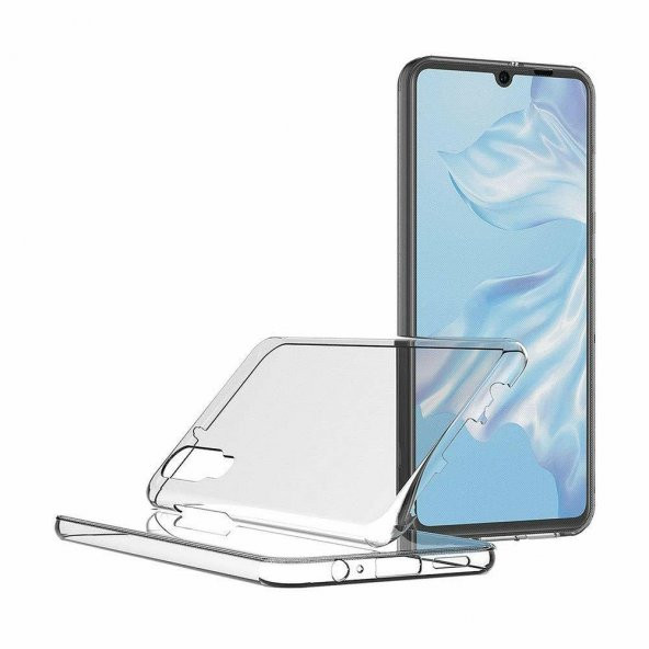 Huawei P30 360 Derece Şeffaf Silikon Kılıf Komple Koruma - 3