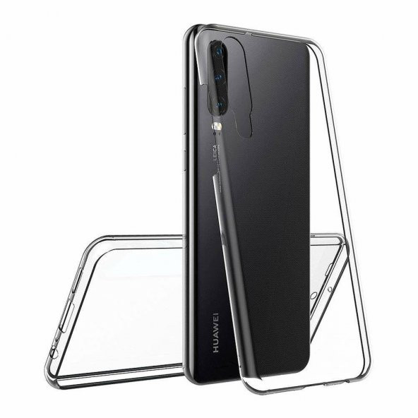 Huawei P30 360 Derece Şeffaf Silikon Kılıf Komple Koruma - 4