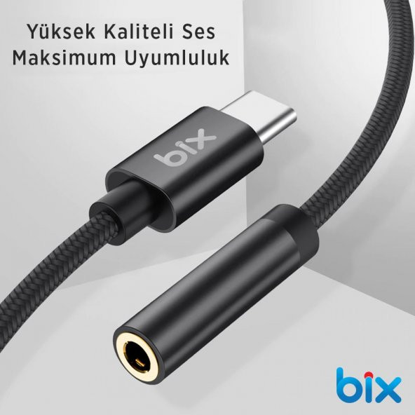 Bix ADP-06 Pro Type-C™ 3.5mm Kulaklık Çeviri Dönüştürücü Adaptörü - 3