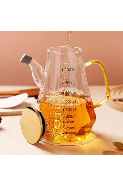Kapris 2'li Cam Borosilikat Yağlık Sirkelik 900ml 009 - 4