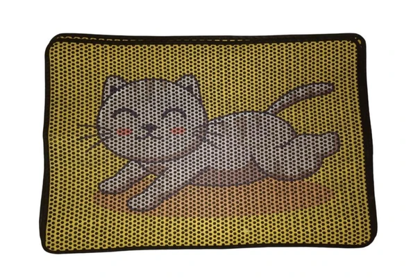 Nanbell Büyük Elekli Çift Katlı Kedi Kumu Paspası 75X59 cm Desenli No:8 ürün görseli