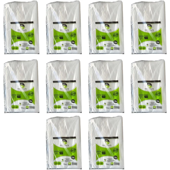 Doğanpack Şeffaf Naylon 5 lik 30x52 Cm. Bakkaliye Poşeti Torbası - 10 Kg. -Ort. 850 Adet - 10 Paket