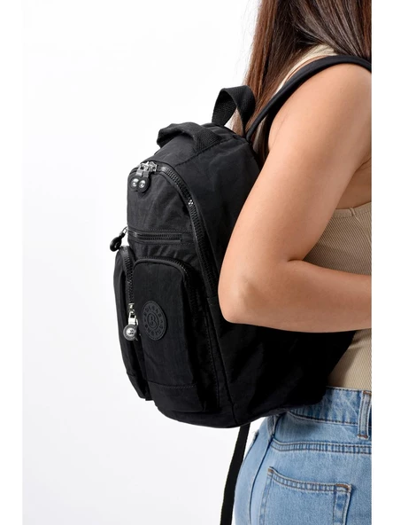 Water Proof Çok Bölmeli Mini Sırt Çantası Siyah-1009 - Resim 2