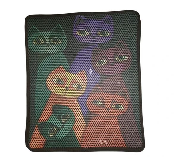 Nanbell Büyük Elekli Çift Katlı Kedi Kumu Paspası 75X59 cm Desenli No:12 ürün görseli