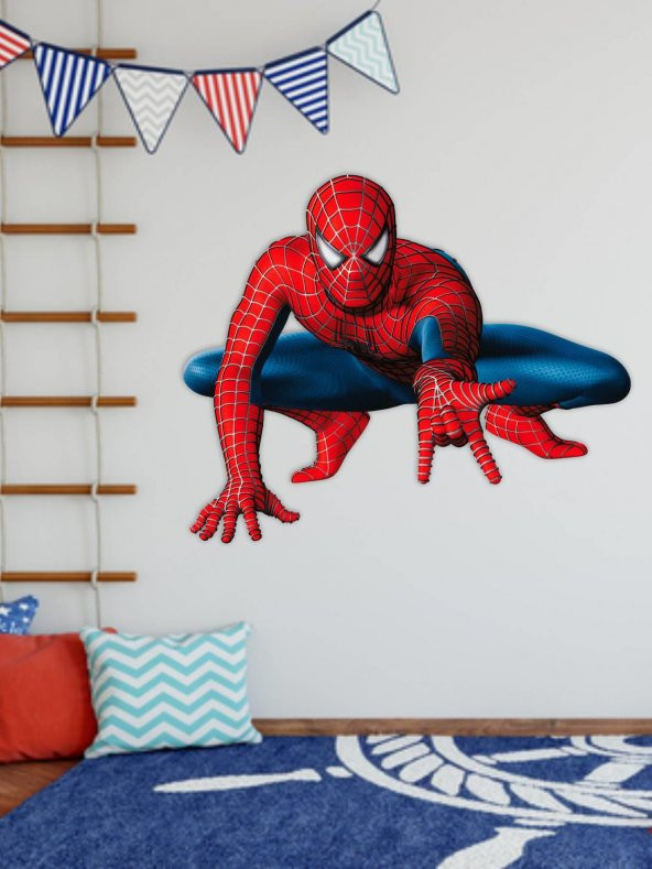 Spiderman-Oturan Örümcek Adam Çocuk Odası Duvar Sticker - 1