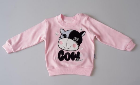 Kız Bebek Sevimli İnek, Cow Baskılı 2li Takım 6451 - 4