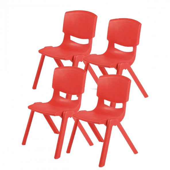 Küçük Şirin Çocuk Sandalyesi Kırmızı 4lü Paket 1-3 Yaş İçin